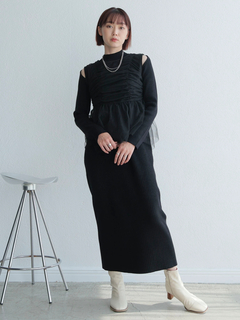 LADYMADE(レディメイド) |リボンチュールトップス×ラメニットワンピースセット