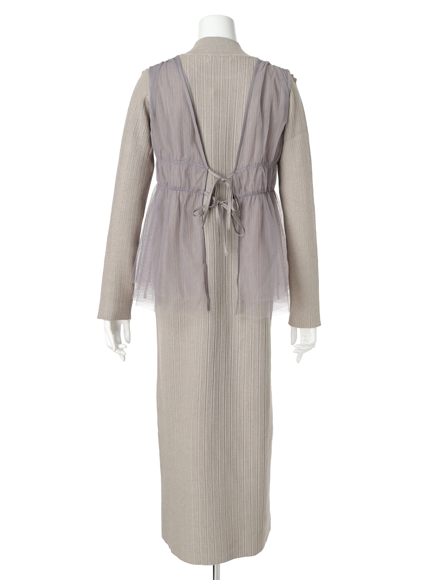 LADYMADE（レディメイド）｜ リボンチュールトップス×ラメニット