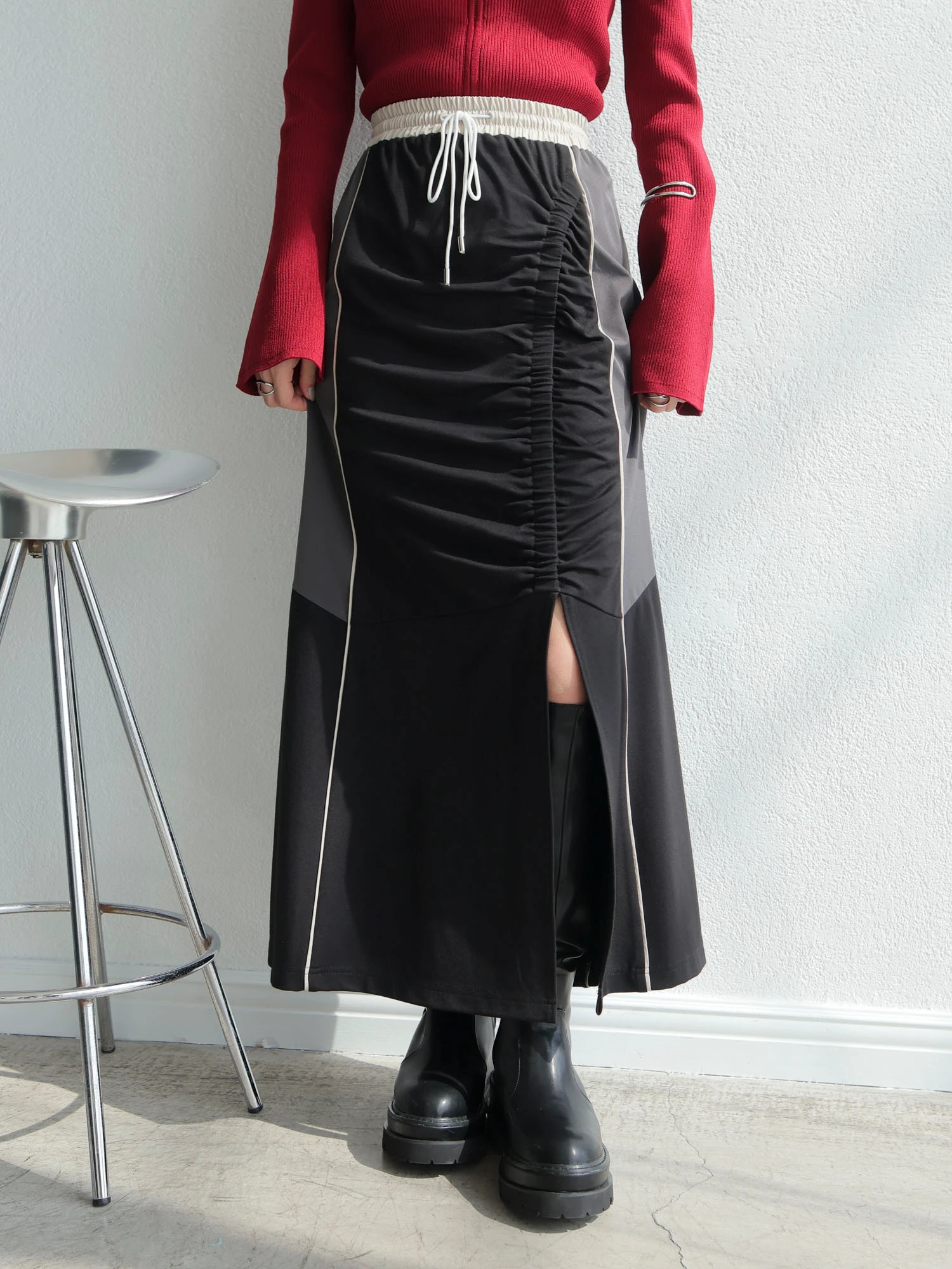 LADYMADE（レディメイド）｜ バイカラートラックカットスカート