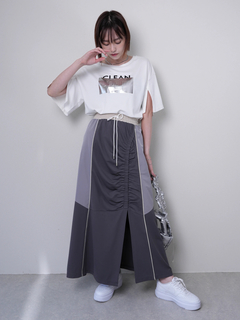LADYMADE(レディメイド) |バイカラートラックカットスカート