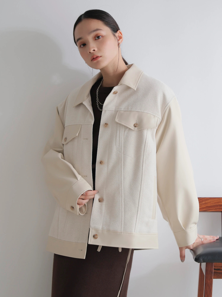 LADYMADE(レディメイド) |フェイクレザー中綿ジャケット