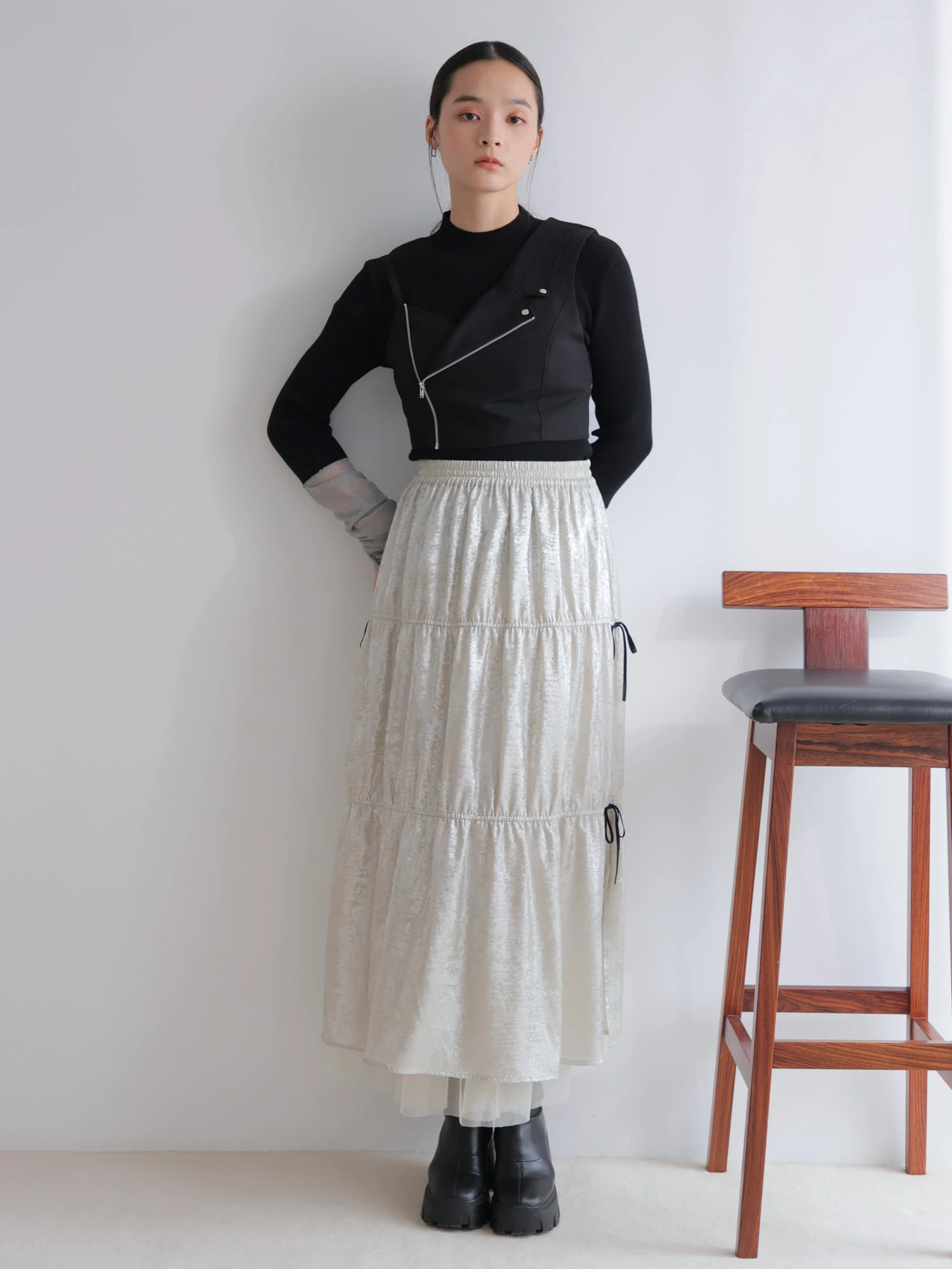 LADYMADE（レディメイド）｜ メタリックリボンリバーシブルスカート