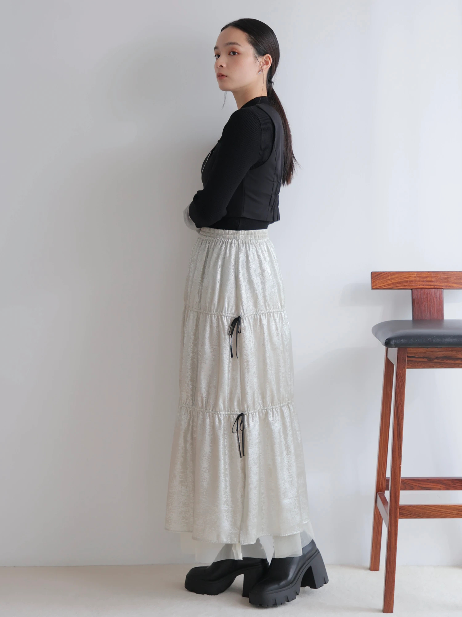 LADYMADE（レディメイド）｜ メタリックリボンリバーシブルスカート