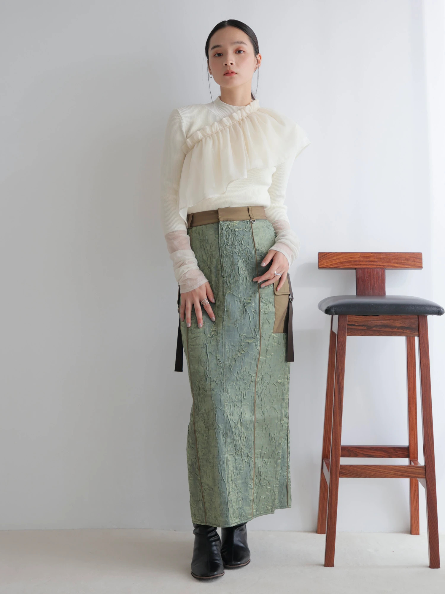 LADYMADE（レディメイド）｜ ワークポケットバイカラータイトスカート