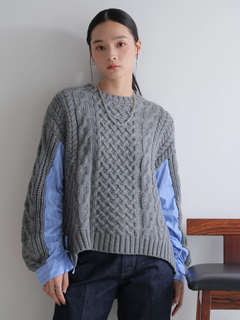 LADYMADE(レディメイド) |シャツドッキングケーブルニット