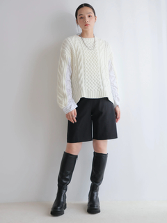 LADYMADE(レディメイド) |シャツドッキングケーブルニット