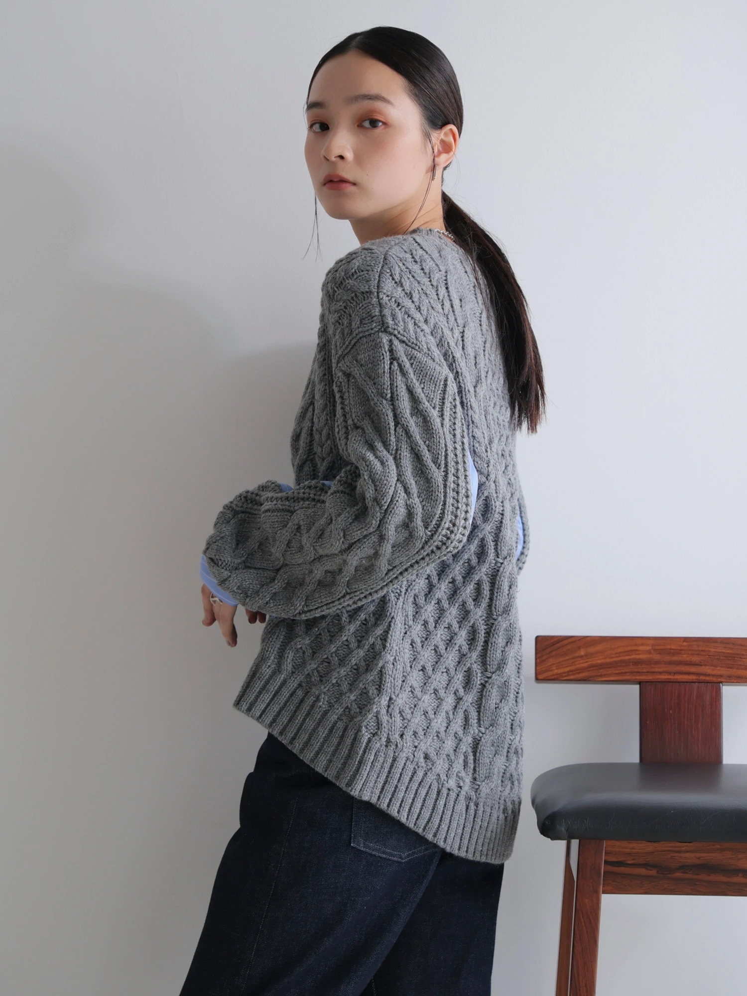 LADYMADE（レディメイド）｜ シャツドッキングケーブルニット アイテム