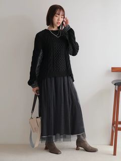 LADYMADE(レディメイド) |シャツドッキングケーブルニット