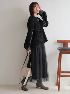 LADYMADE(レディメイド) |シャツドッキングケーブルニット