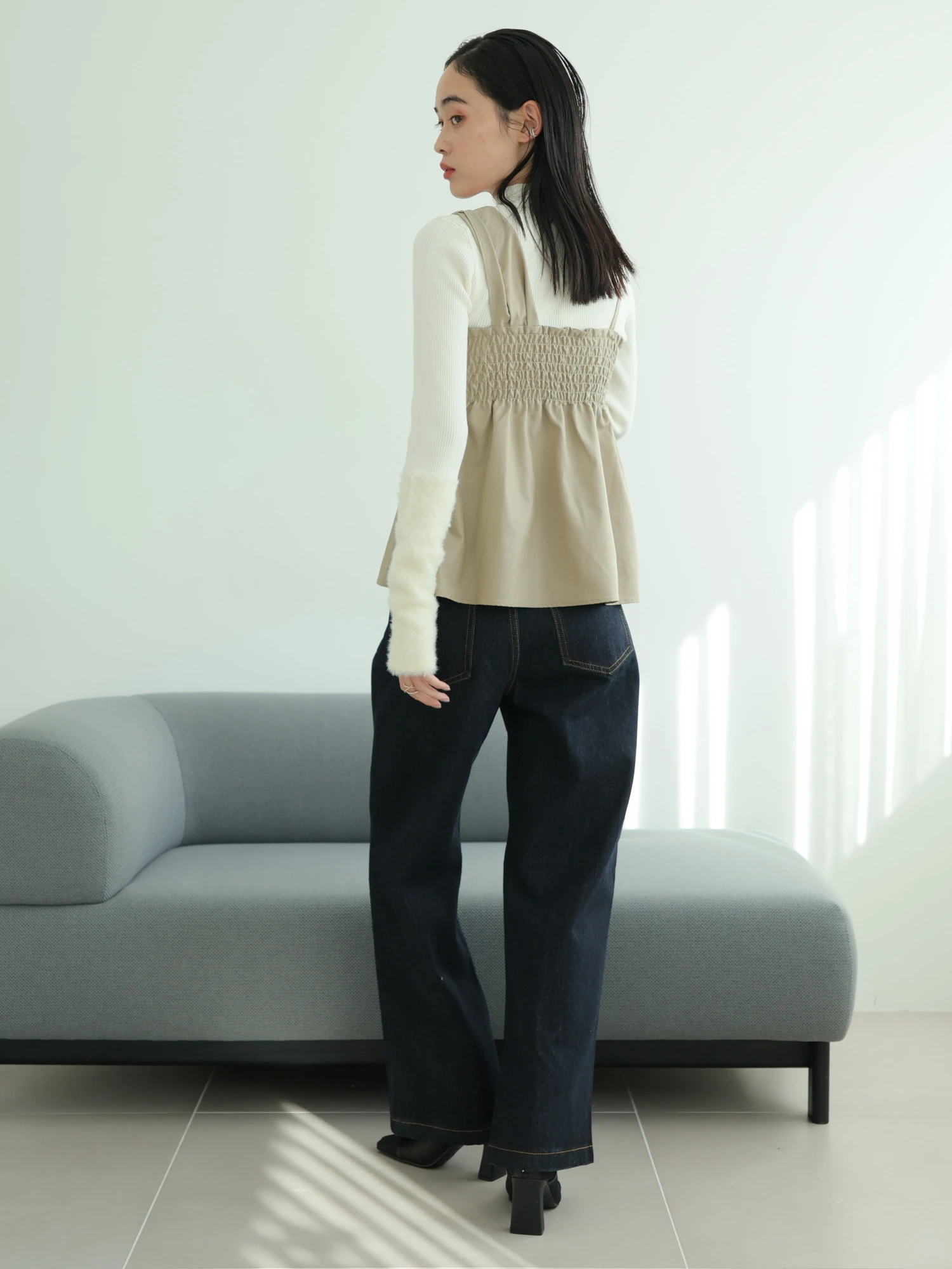 LADYMADE（レディメイド）｜ フェザースリーブニット×リボンキャミSET