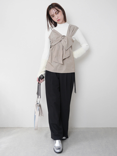 LADYMADE(レディメイド) |フェザースリーブニット×リボンキャミSET