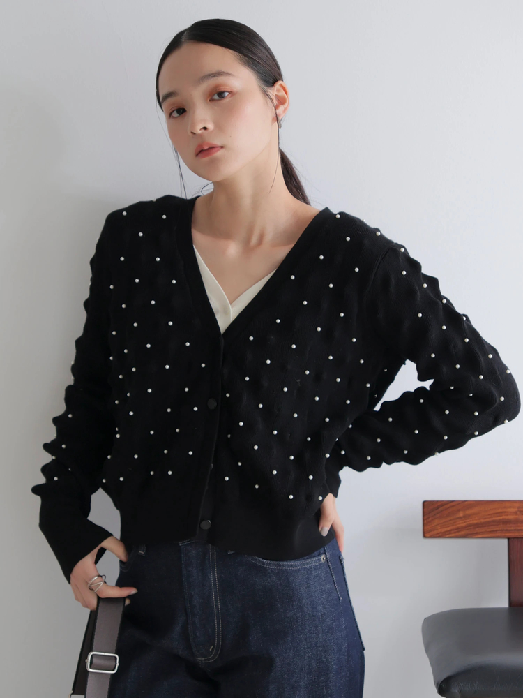 LADYMADE(レディメイド) |パールスタッズニットカーディガン