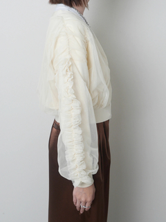 LADYMADE(レディメイド) |フロントジップチュールフリルカーディガン