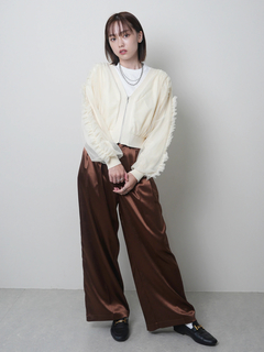 LADYMADE(レディメイド) |フロントジップチュールフリルカーディガン