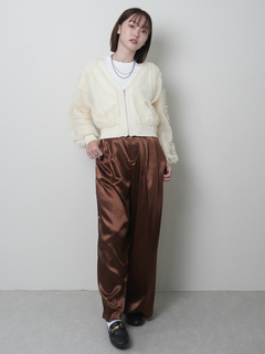 LADYMADE(レディメイド) |フロントジップチュールフリルカーディガン