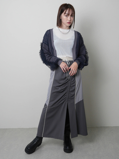 LADYMADE(レディメイド) |フロントジップチュールフリルカーディガン