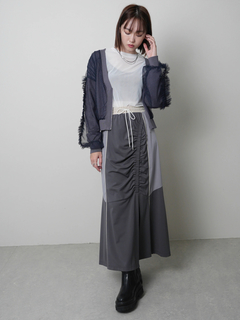 LADYMADE(レディメイド) |フロントジップチュールフリルカーディガン