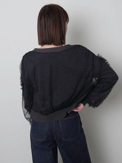 LADYMADE(レディメイド) |フロントジップチュールフリルカーディガン