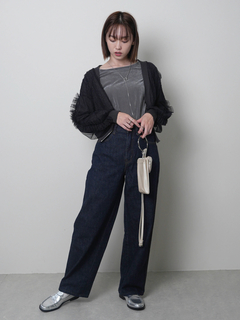 LADYMADE(レディメイド) |フロントジップチュールフリルカーディガン
