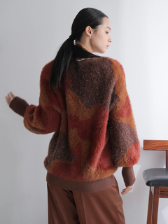 LADYMADE(レディメイド) |ラメフェザージャガードニットカーディガン