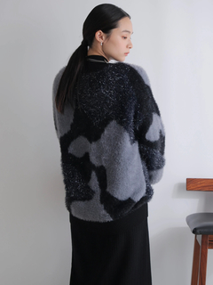 LADYMADE(レディメイド) |ラメフェザージャガードニットカーディガン