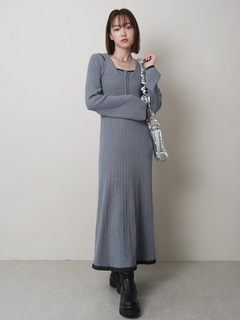 LADYMADE(レディメイド) |フロントジップレイヤードニットワンピース