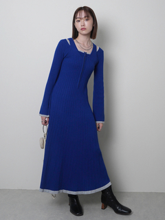 LADYMADE(レディメイド) |フロントジップレイヤードニットワンピース