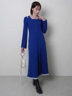 LADYMADE(レディメイド) |フロントジップレイヤードニットワンピース