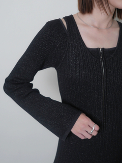 LADYMADE(レディメイド) |フロントジップレイヤードニットワンピース