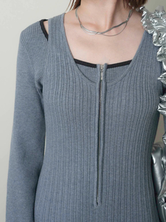 LADYMADE(レディメイド) |フロントジップレイヤードニットワンピース