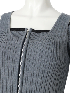 LADYMADE(レディメイド) |フロントジップレイヤードニットワンピース