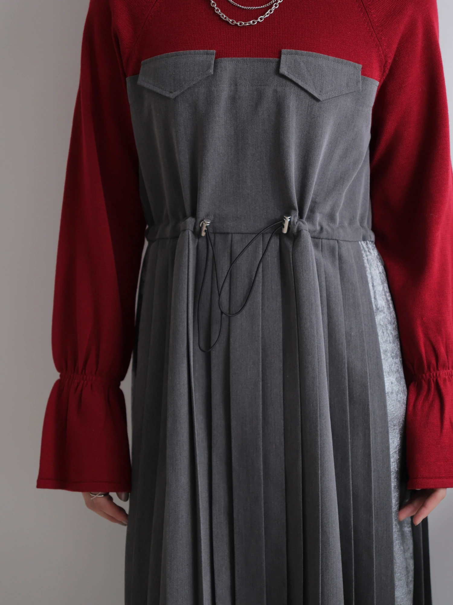 LADYMADE（レディメイド）｜ ニットドッキングプリーツワンピース