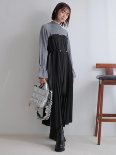 LADYMADE(レディメイド) |ニットドッキングプリーツワンピース