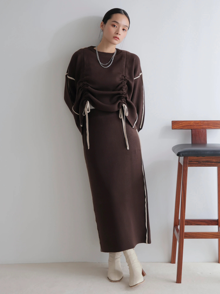 LADYMADE(レディメイド) |バイカラードロストニットセットアップ