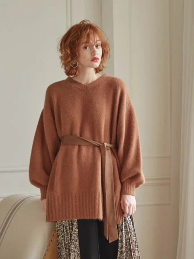 Roine'(ロイン) |ベルトSETルーズラクーンニット