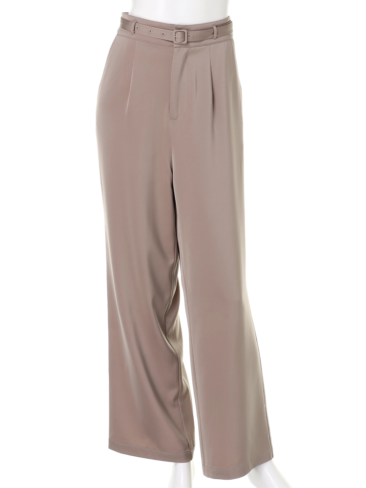 Roine'(ロイン) |Slim wide Glossy パンツ