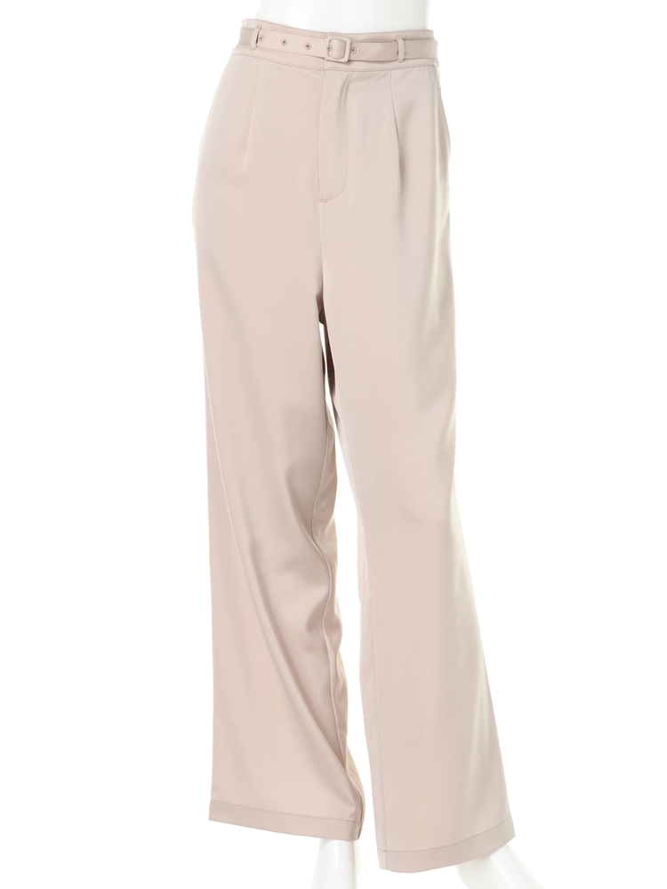 Roine'(ロイン) |Slim wide Glossy パンツ