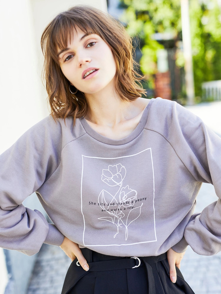 Roine'(ロイン) |Flower print SWEAT