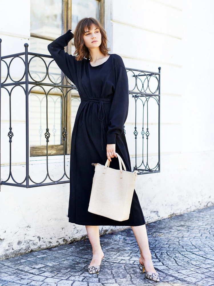 Roine'(ロイン) |Front tuck Long kint OP