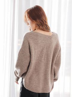Roine'(ロイン) |Alpaca mix Asymmetry KNIT
