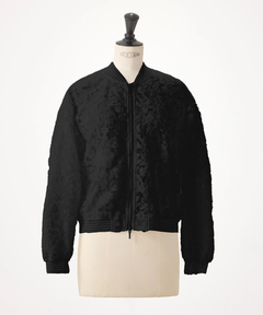 チュール刺繍ジップアップブルゾン